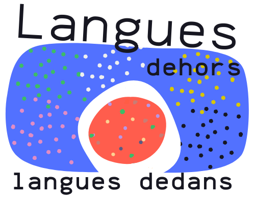 Illustration du concept Langues dehors, langues dedans